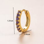 Purple / 1 Piece Simple Series Classic Droplet Copper  Gold Color Material Zircon Women's Hoop Earrings Picture2